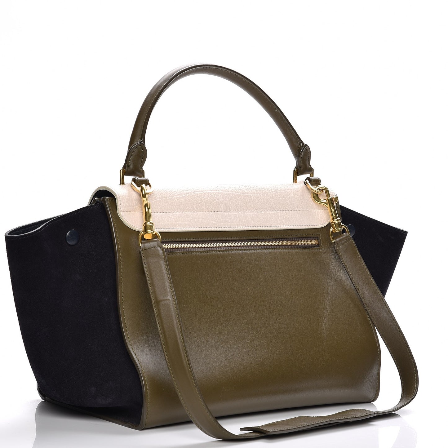 Velluto Calfskin Suede Medium Tri-Color Trapeze