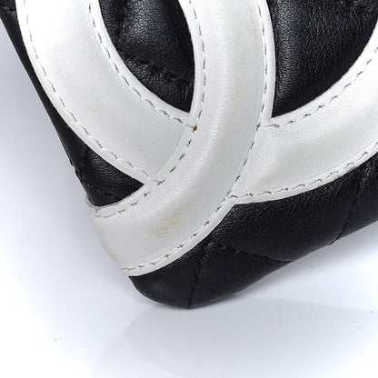Chanel Calfskin Quilted Cambon Cosmetic Pouch Black White 9 of 12