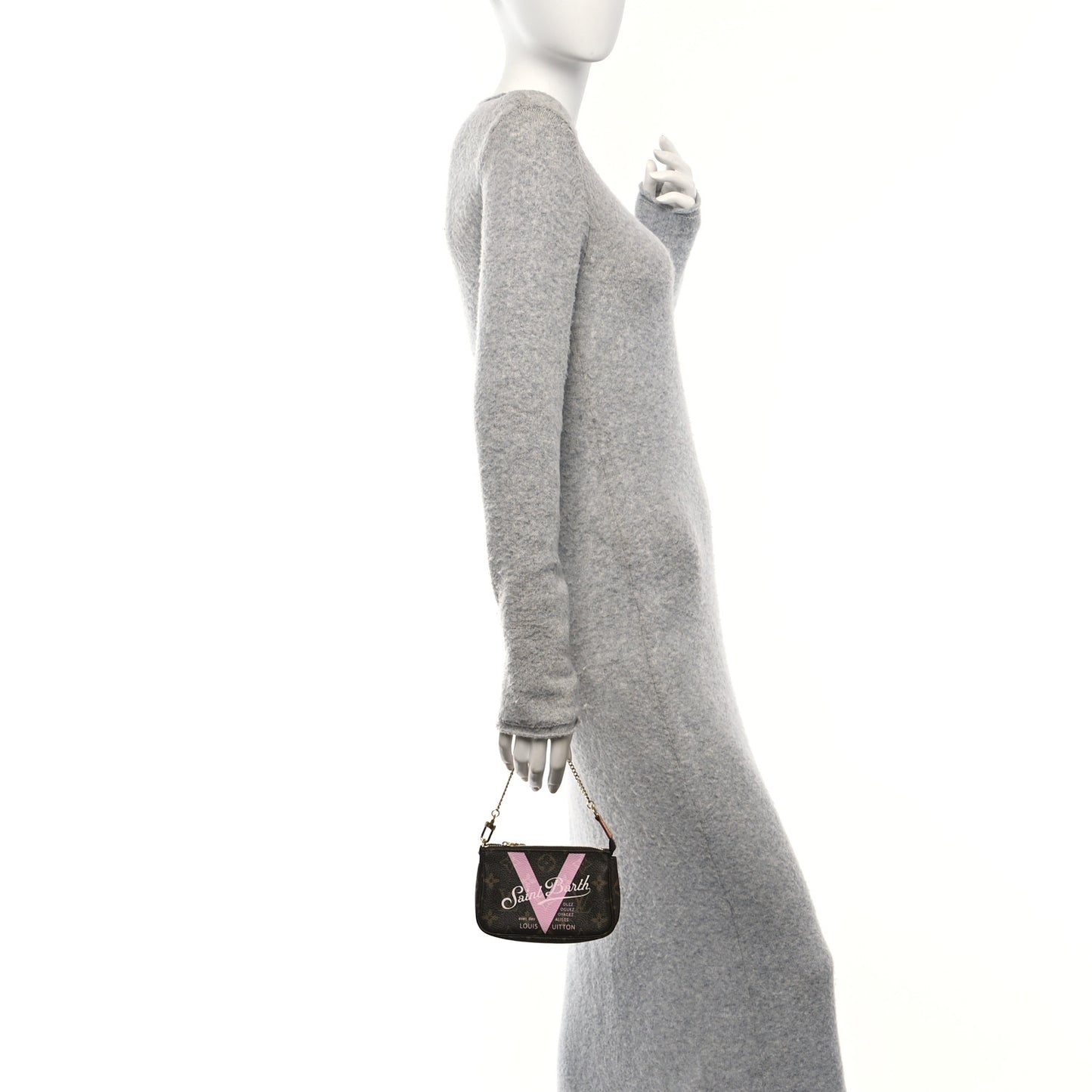 Monogram V Porto Cervo Mini Pochette Accessories Rose Ballerine