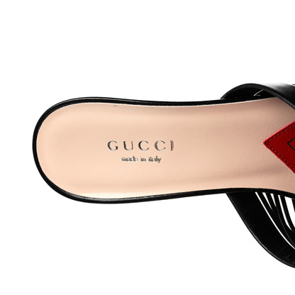 Gucci Nappa Crawford Knot Mid Heel Slide Sandals 35.5 Black 7 of 8