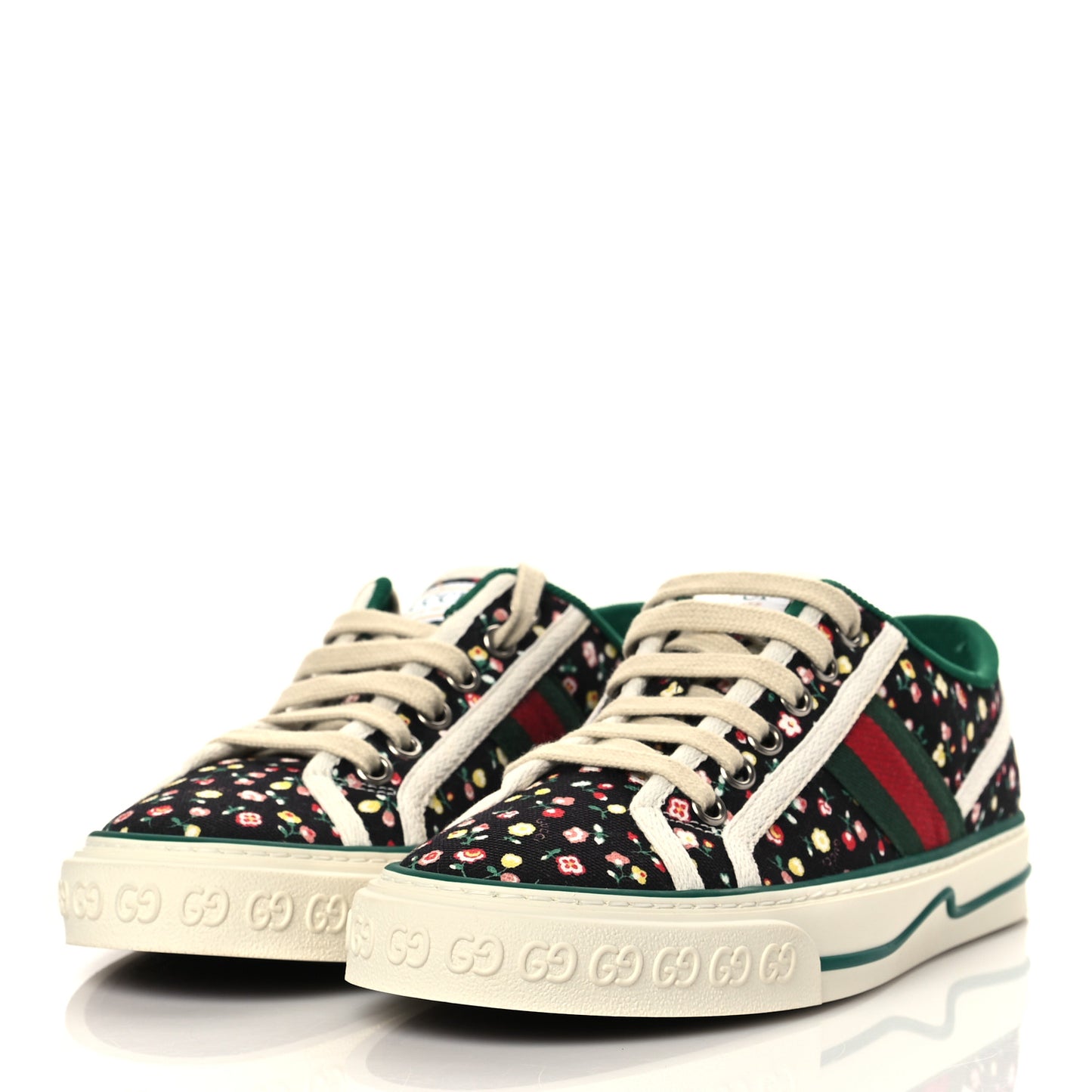 X LIBERTY OF LONDON Canvas Web Holly Print Womens 1977 Tennis Sneakers 36 Black Peach Mystic White