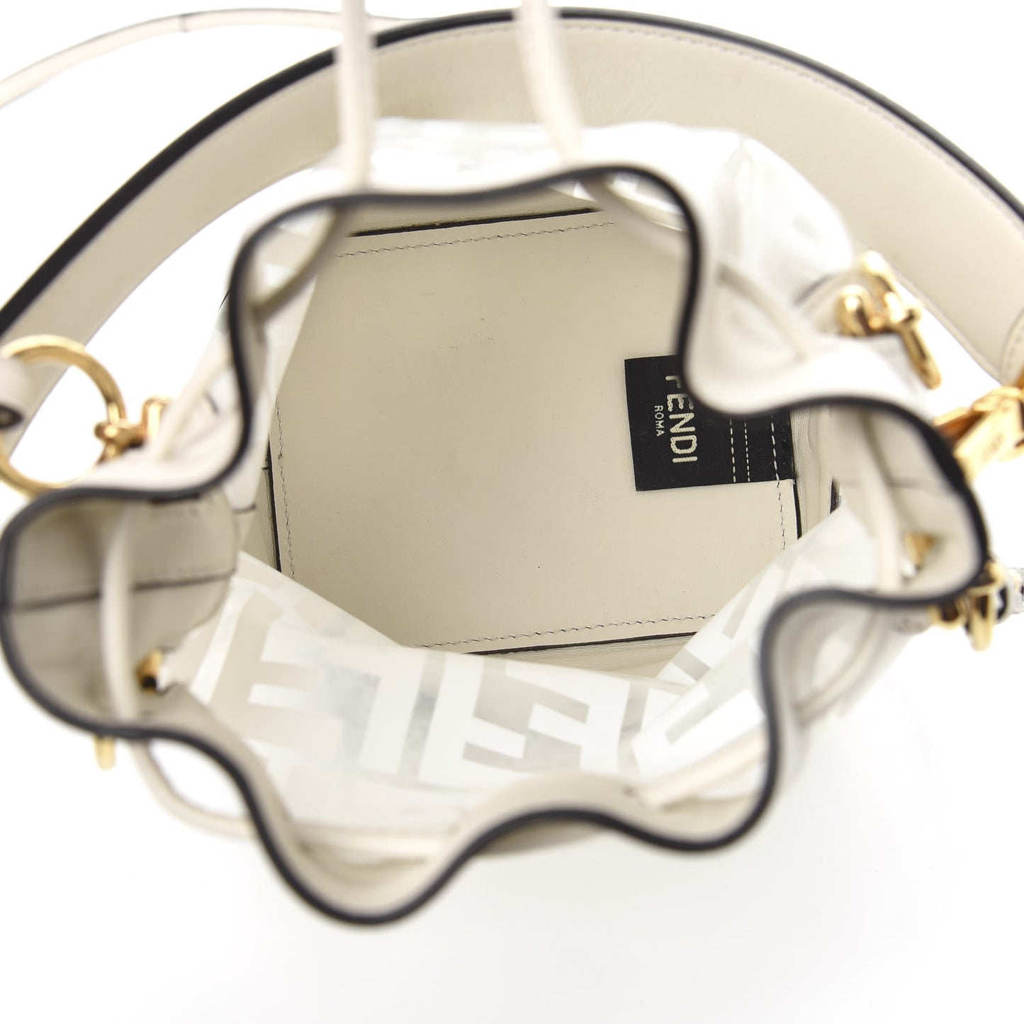TPU FF Vitello Grace F is Fendi Mini Mon Tresor Bucket Bag White