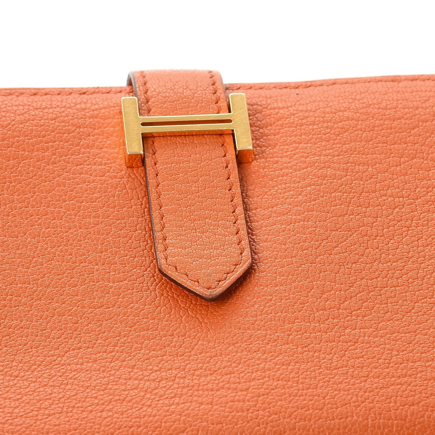 Chevre Mysore Bearn Gusset Wallet Orange