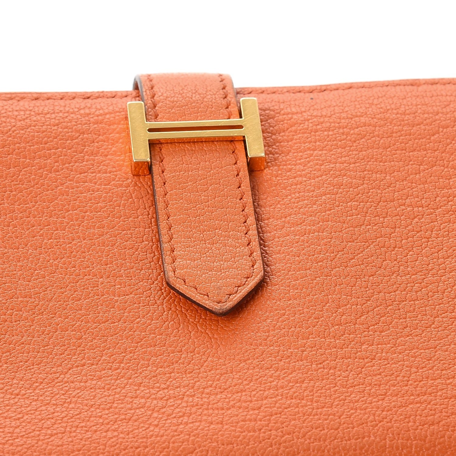 Hermes Chevre Mysore Bearn Gusset Wallet Orange 10 of 10