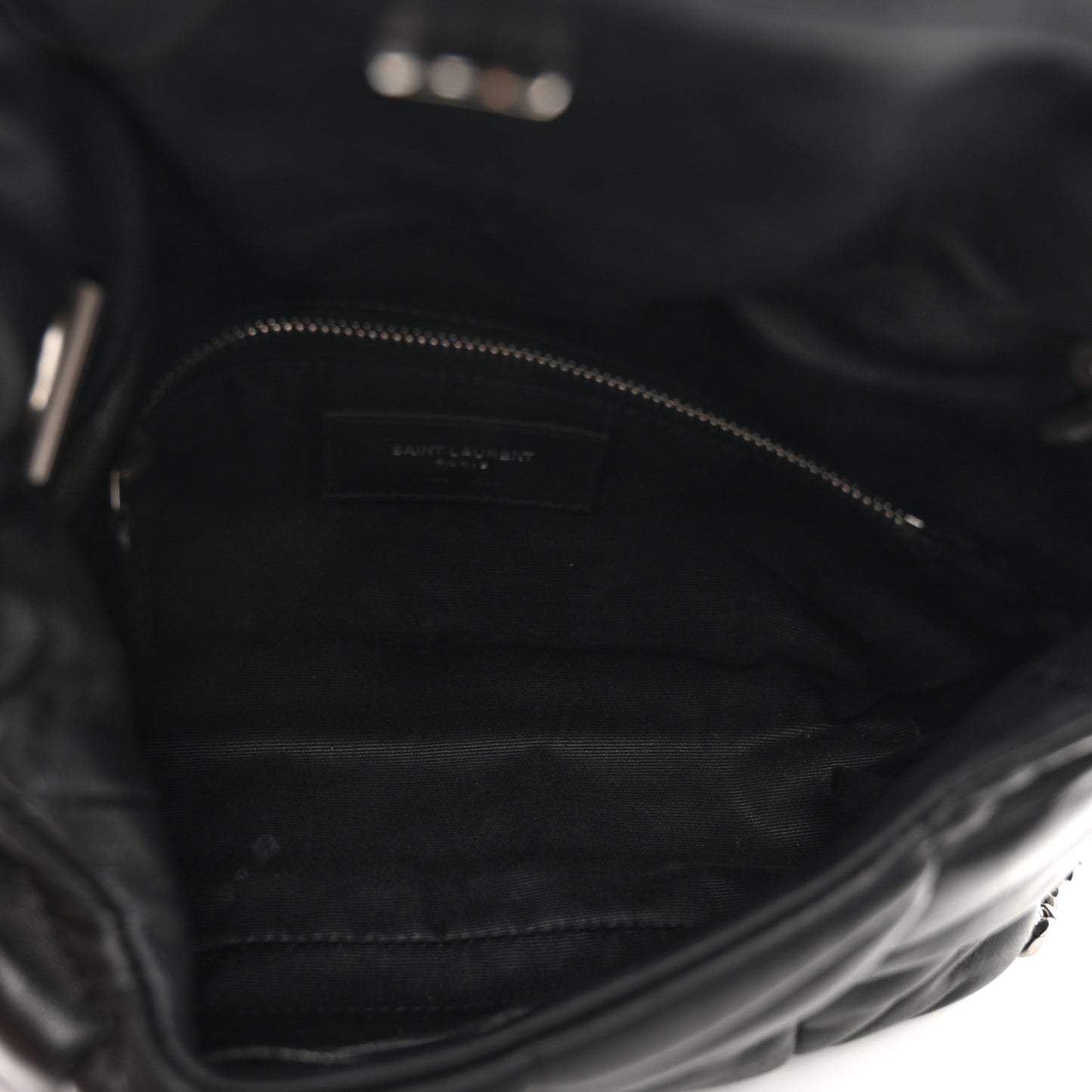 Lambskin Quilted Toy Loulou Puffer Monogram Chain Satchel Black