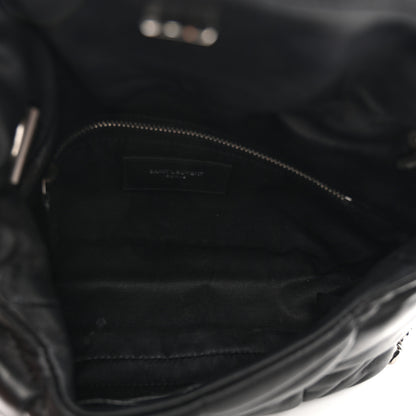 Saint Laurent Lambskin Quilted Toy Loulou Puffer Monogram Chain Satchel Black 5 of 11
