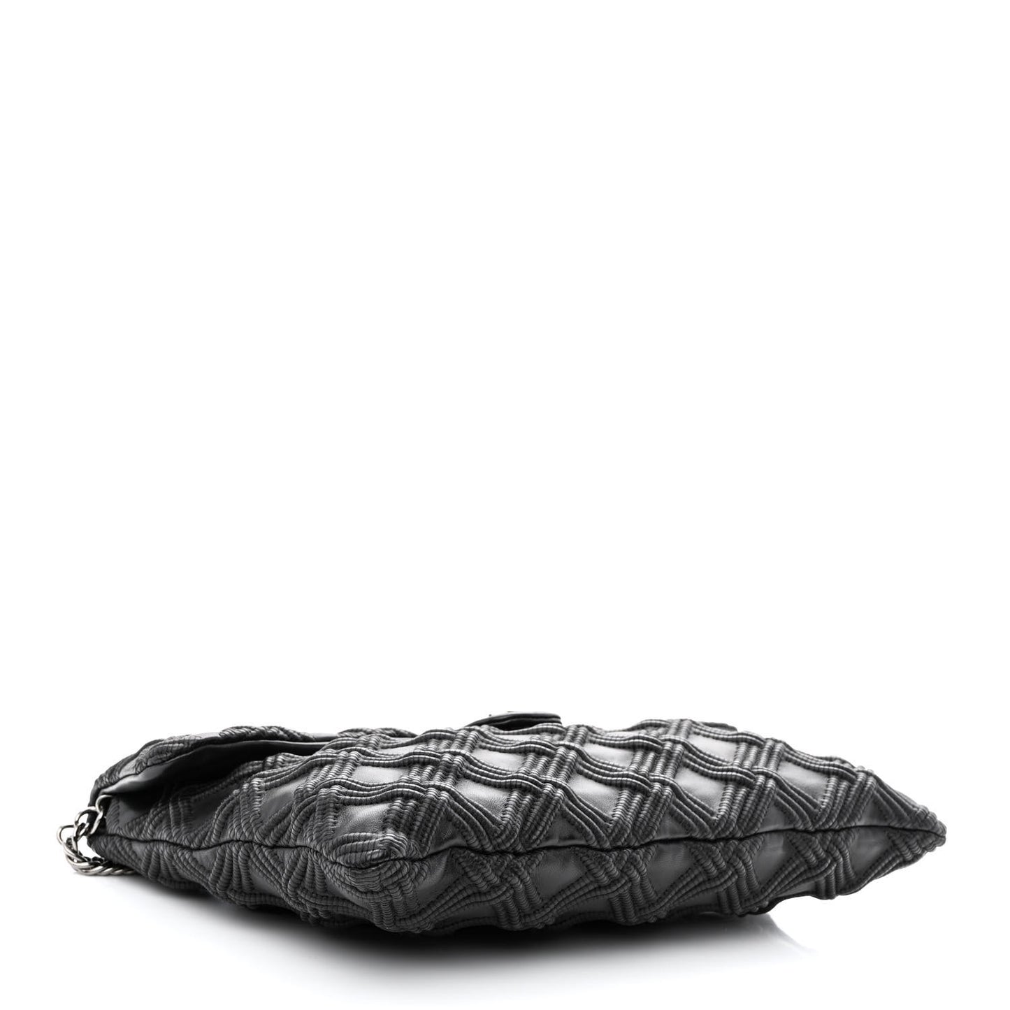 Lambskin Stitched Large Walk Of Fame Flap Black