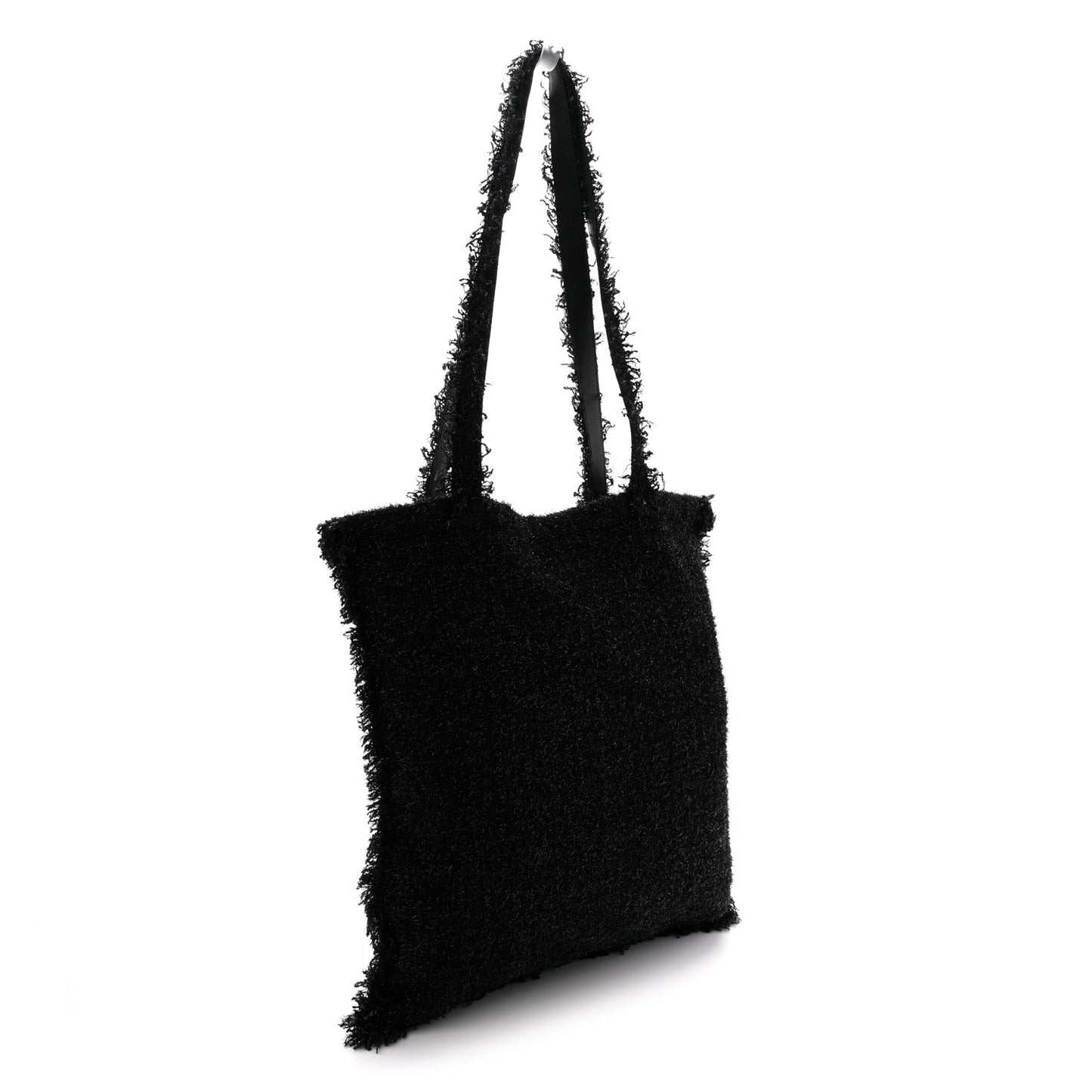 Tweed Resin Strass Large Robot Shopping Bag Black