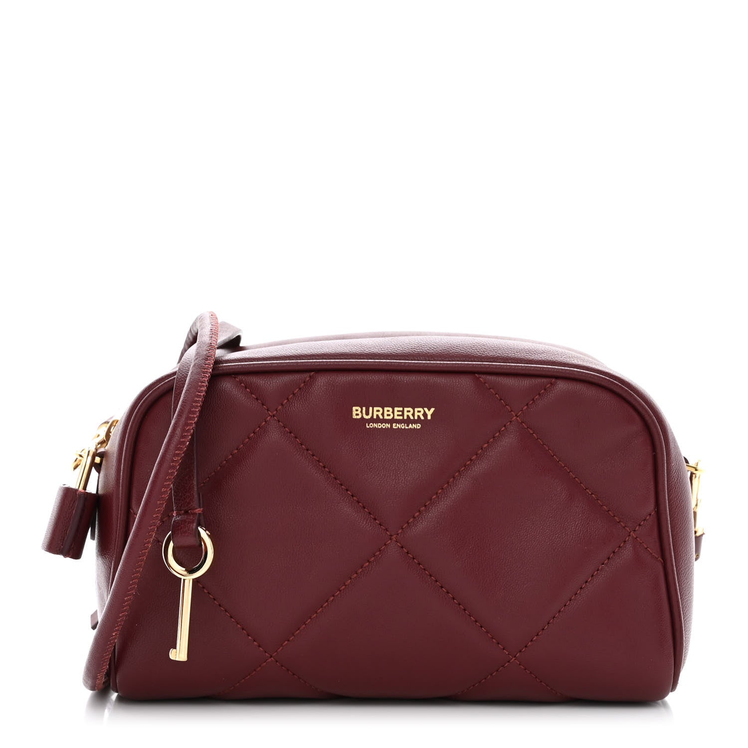 Burberry Lambskin Quilted Camera Bag Burgundy Red 1 of 10