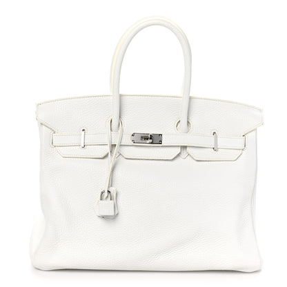Hermes Taurillon Clemence BIRKIN 35 White 1 of 13