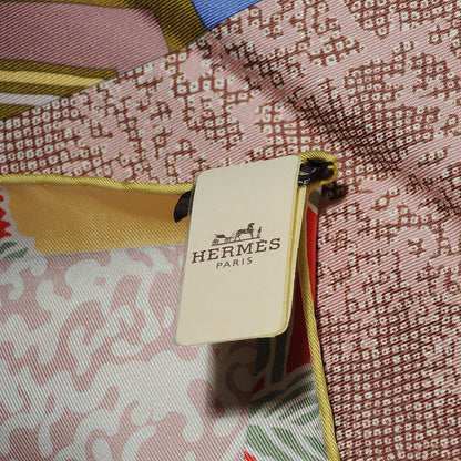 Hermes Silk Ex Libris En Monogram Kimonos 90 Scarf Rose Poudre 5 of 5