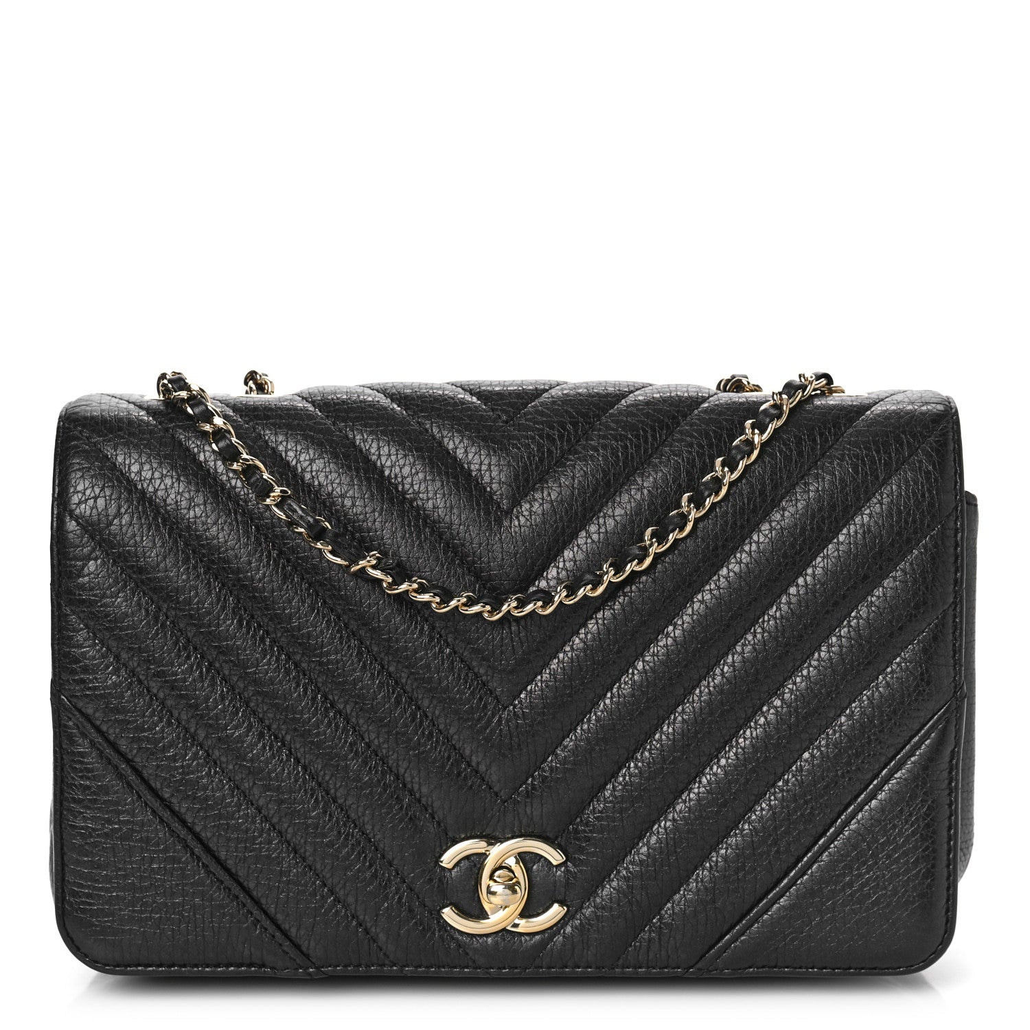 Chanel Chevron Quilted Medium Statement Flap Black 1 of 9