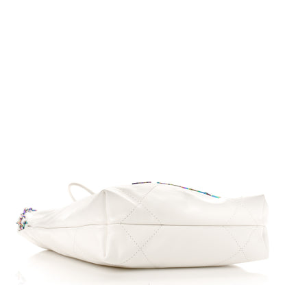 Chanel Shiny Calfskin Quilted Rainbow Mini Chanel 22 White 4 of 9