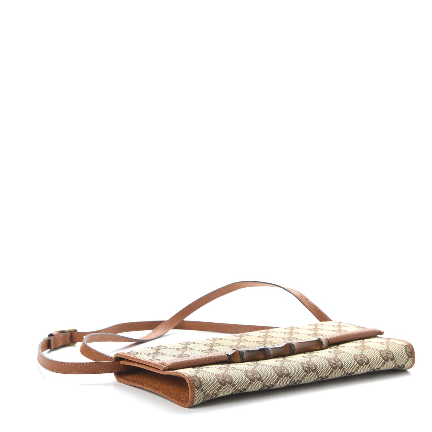 Monogram Bamboo Bar Clutch Brown