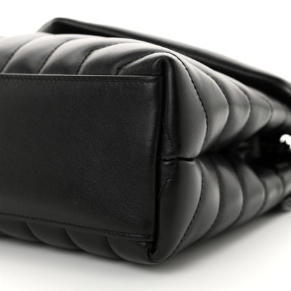 Saint Laurent Calfskin Y Quilted Monogram Monochrome Small Loulou Chain Satchel Black 10 of 11