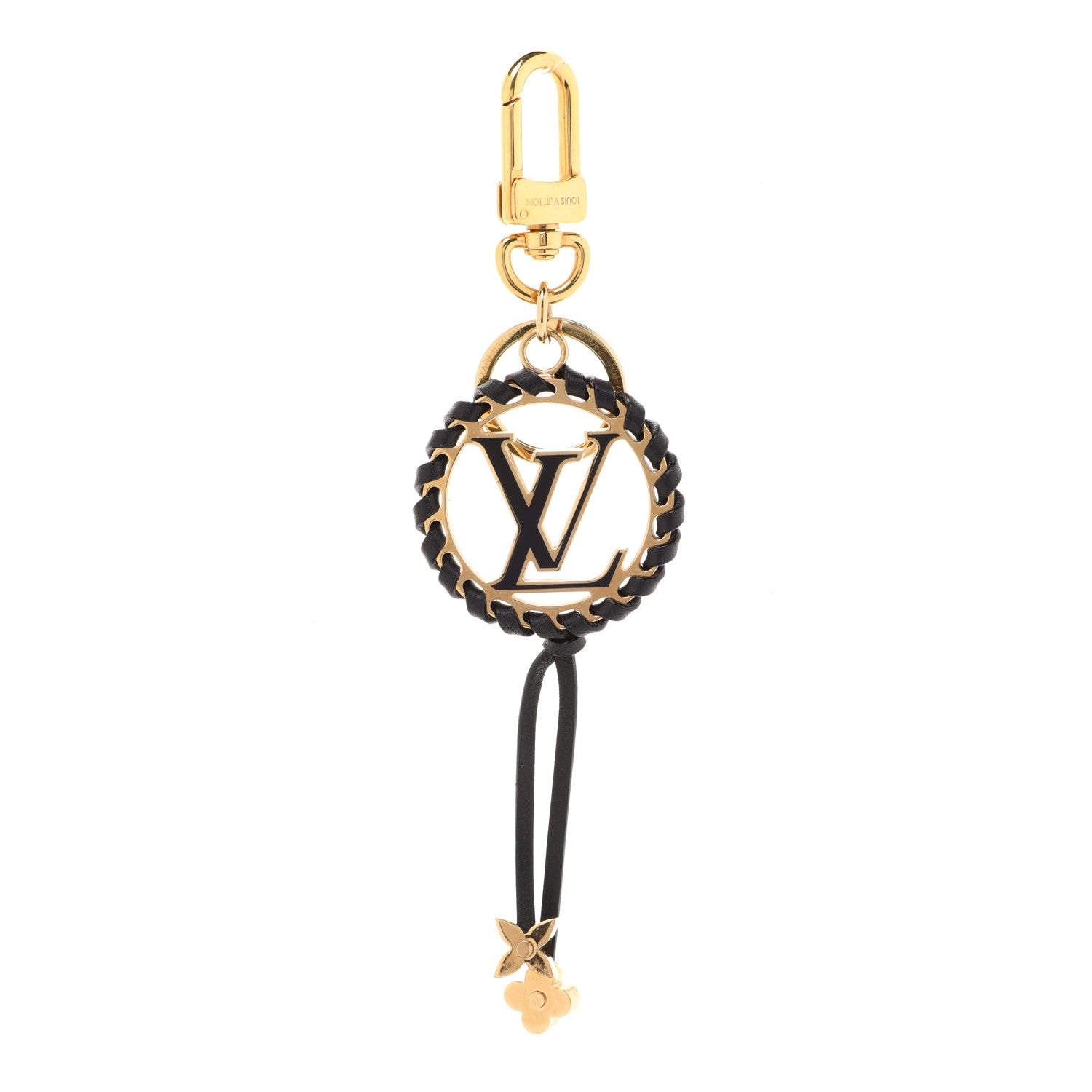 Louis Vuitton Metal Lambskin Enamel Very Bag Charm Key Holder Black 1 of 5