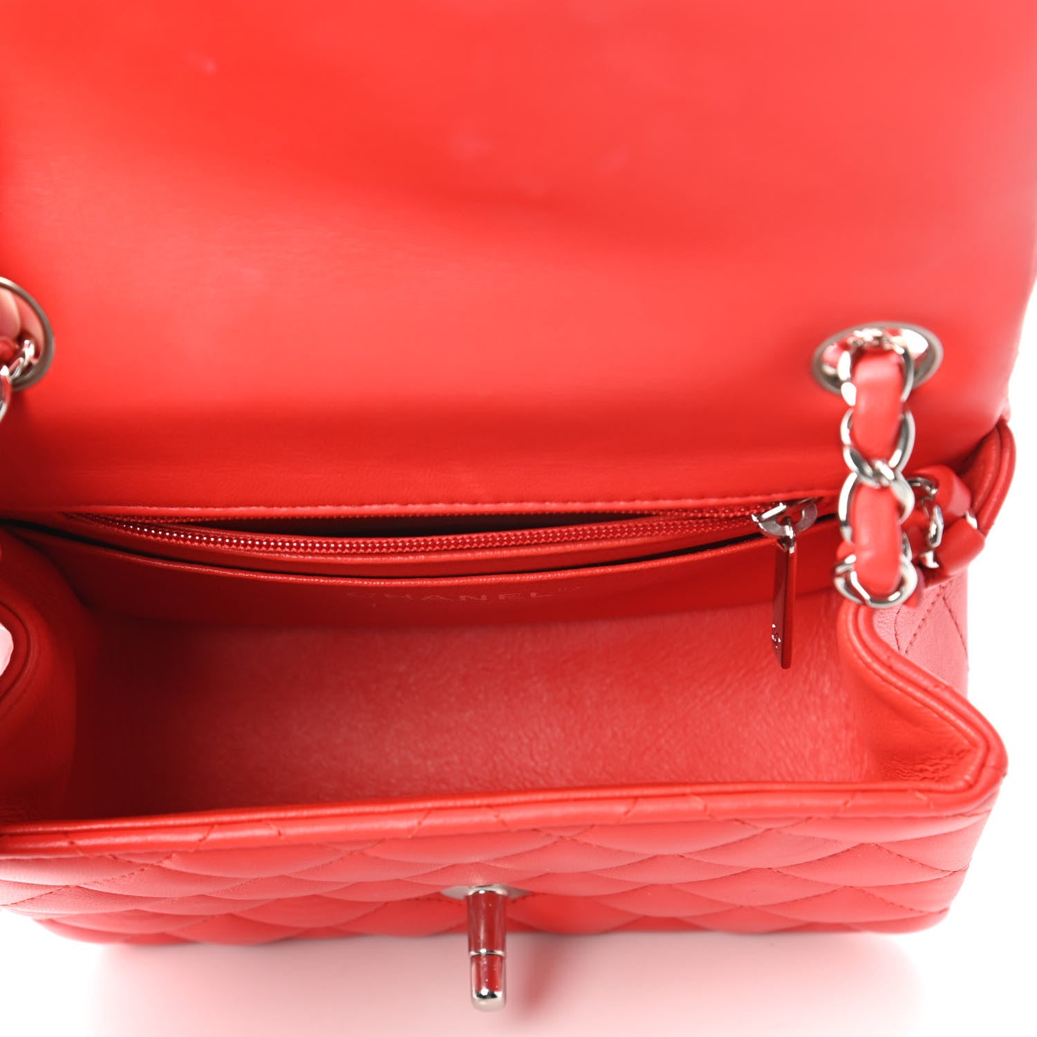 Chanel Lambskin Quilted Mini Square Flap Red 5 of 11