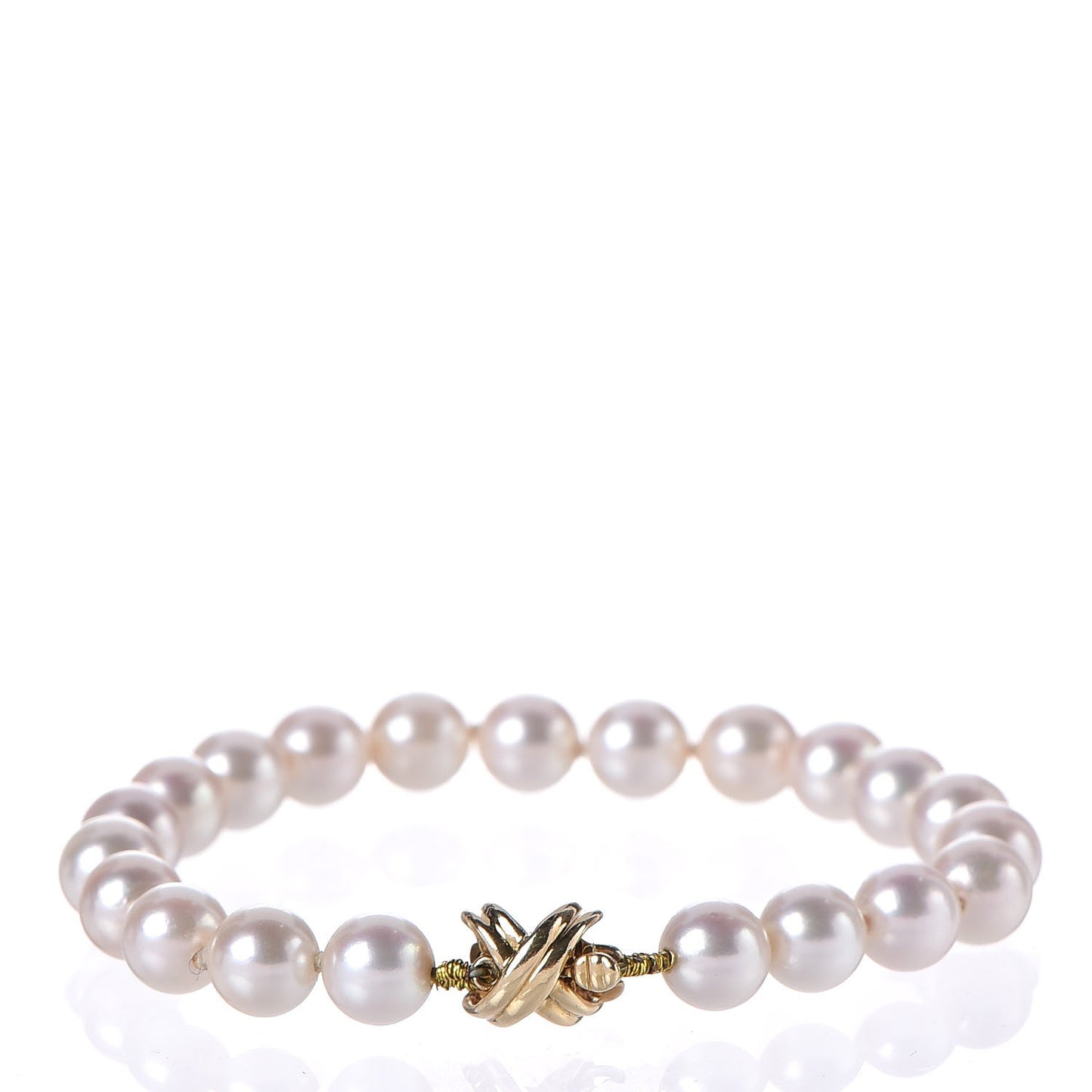 18K Yellow Gold 7mm Akoya Signature Pearls Bracelet