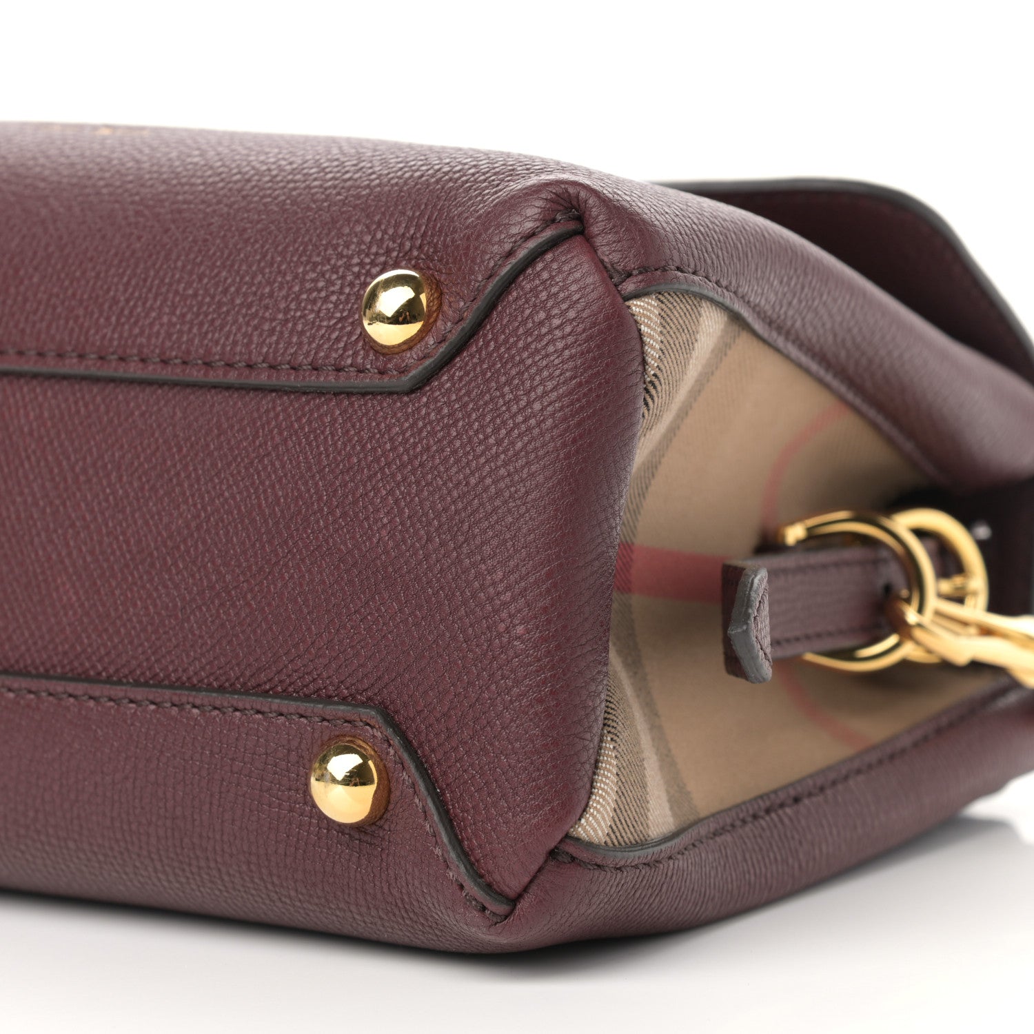 Burberry Derby Calfskin House Check Small Camberley Mahogany Red 6 of 11