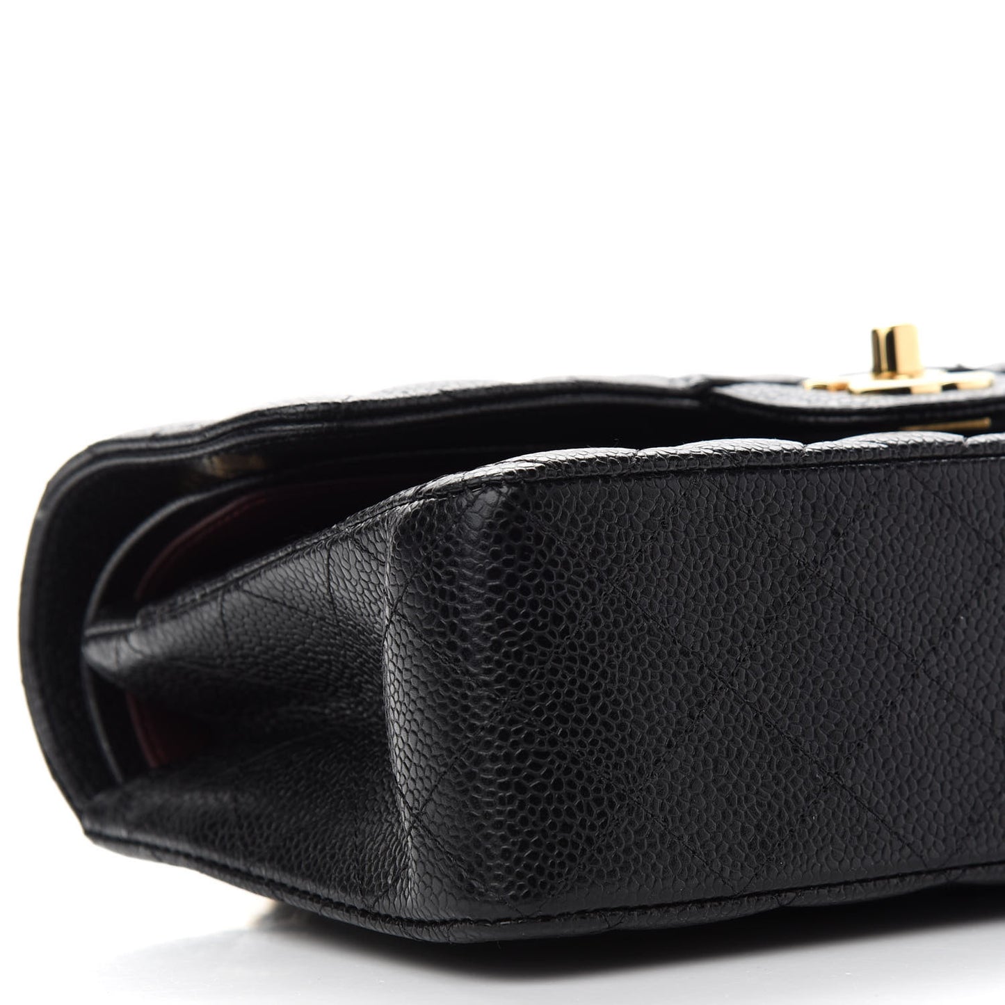 Caviar Quilted Small Double Flap Black