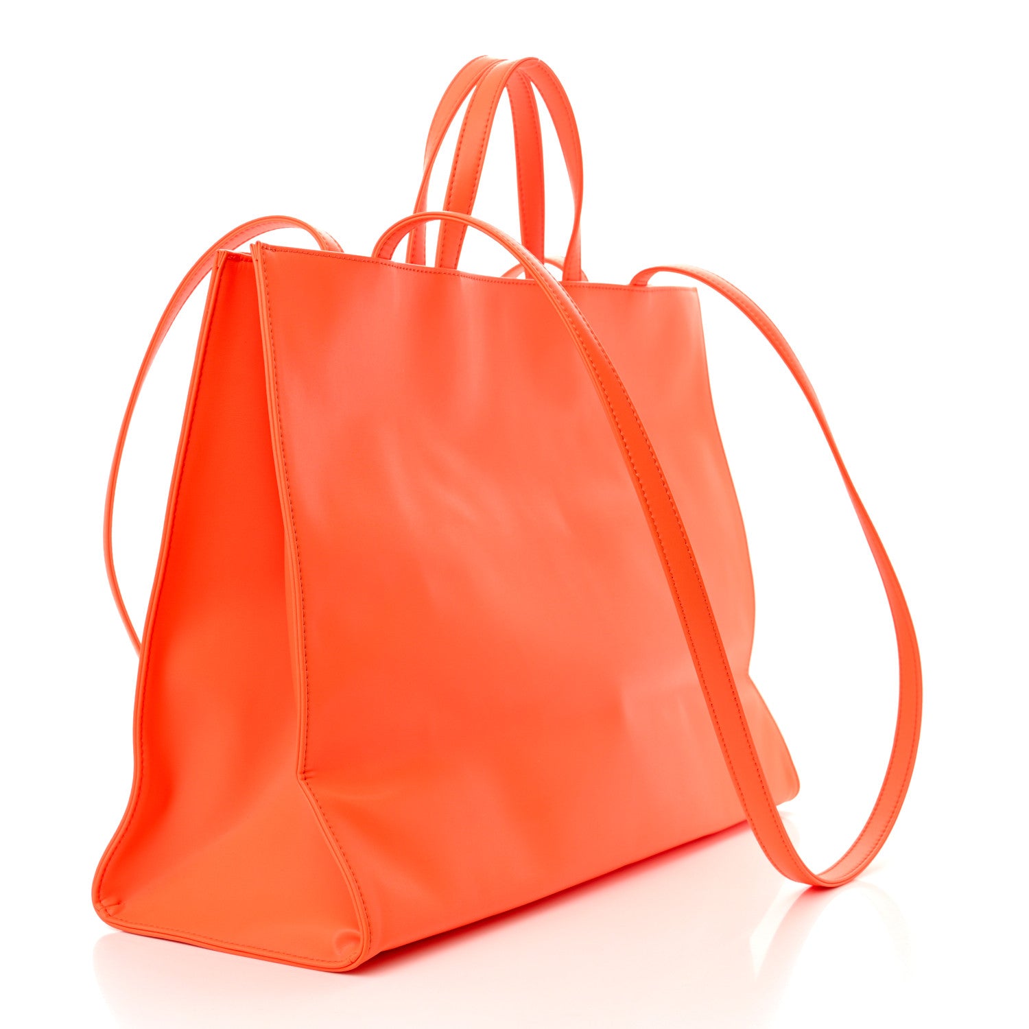 Telfar Vegan Leather Large Shopping Bag Orange 3 of 10