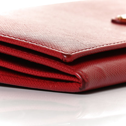 Prada Saffiano Metal Continental Flap Wallet Fuoco 8 of 11