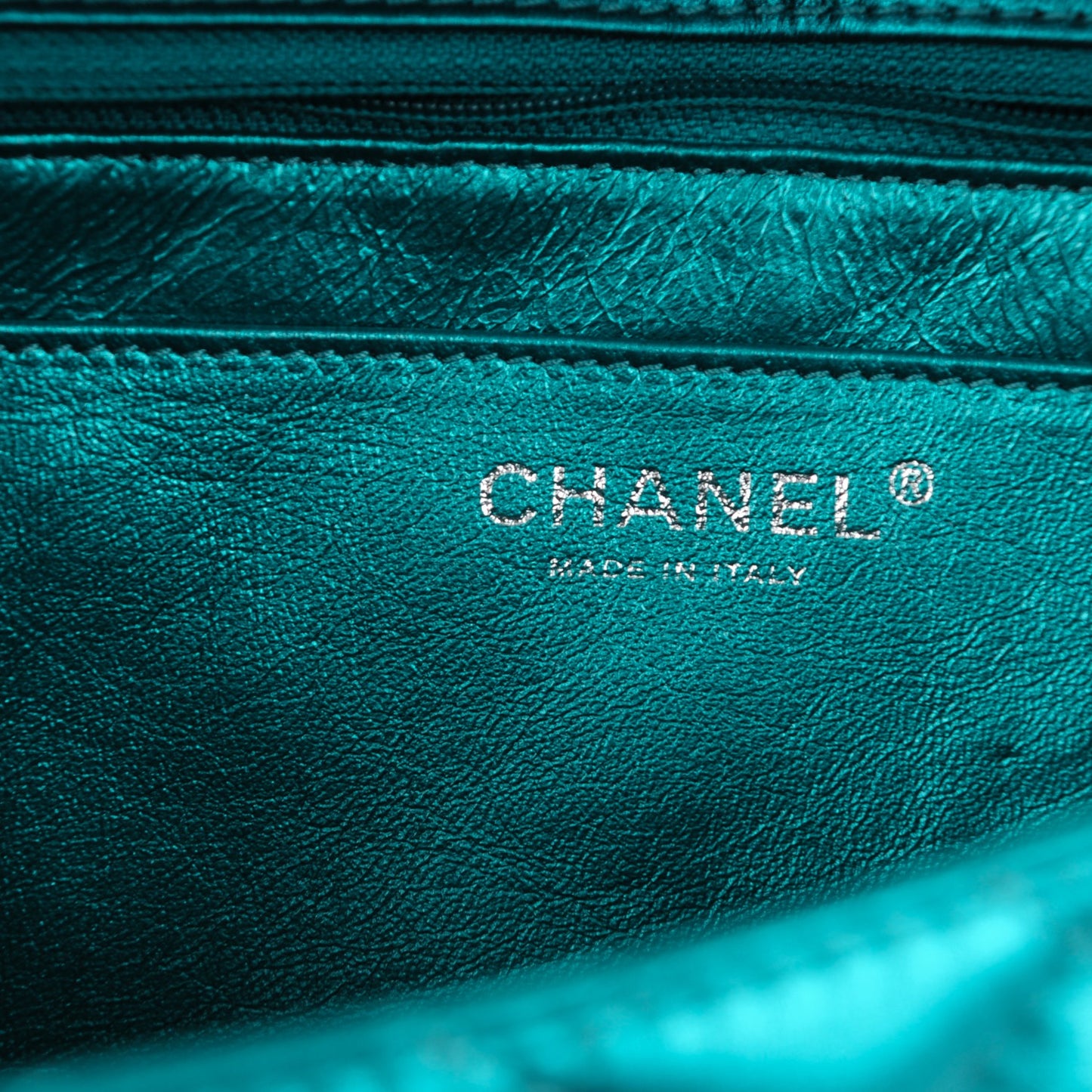 Metallic Calfskin Quilted Snake Chain 2.55 Reissue Flap Turquoise