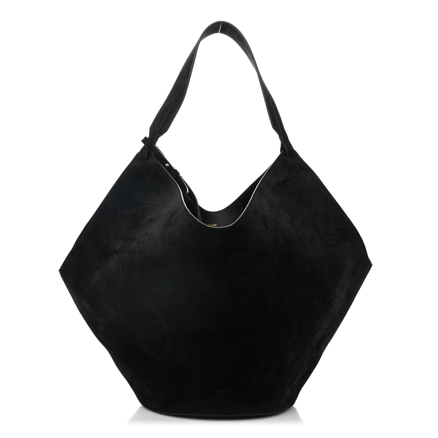 Khaite Suede Calfskin Medium Lotus Tote Black 1 of 10
