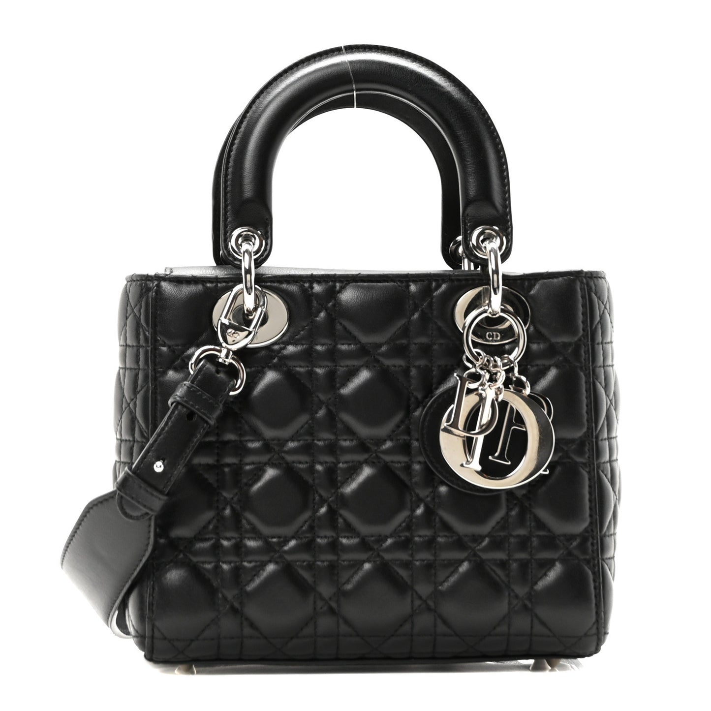 Lambskin Cannage Small Lucky Badges My Lady Dior Black