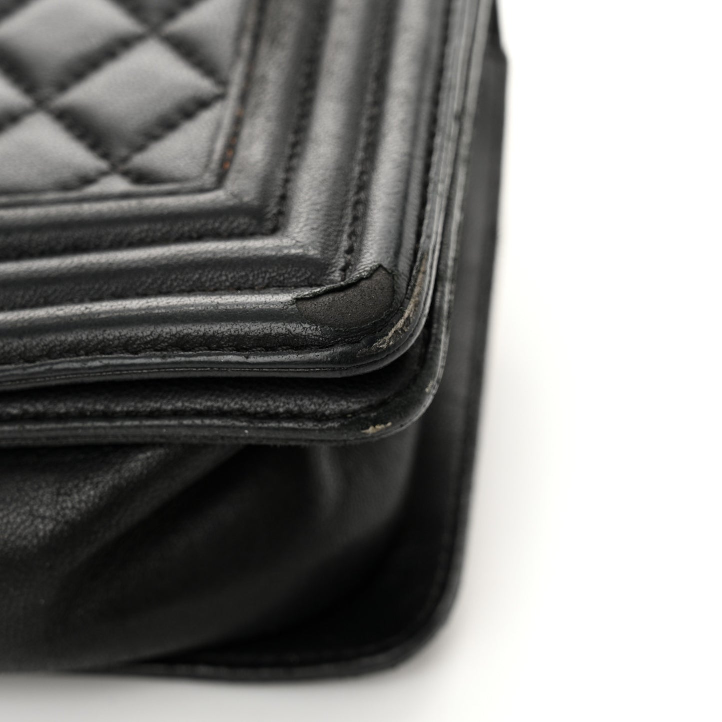 Lambskin Quilted Medium Boy Flap Black