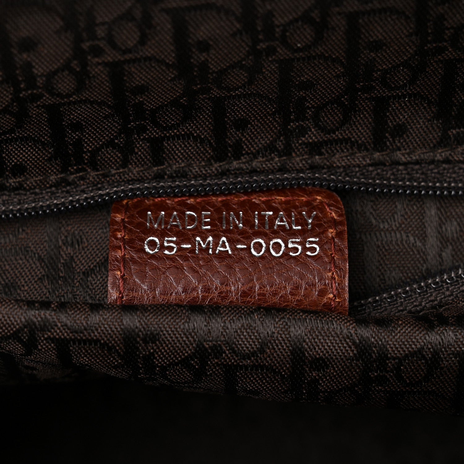 Christian Dior Grained Calfskin Romantic Flowers Frame Satchel Brown 7 of 11