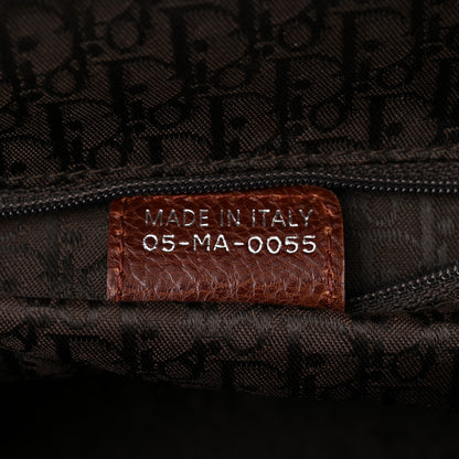 Christian Dior Grained Calfskin Romantic Flowers Frame Satchel Brown 7 of 11