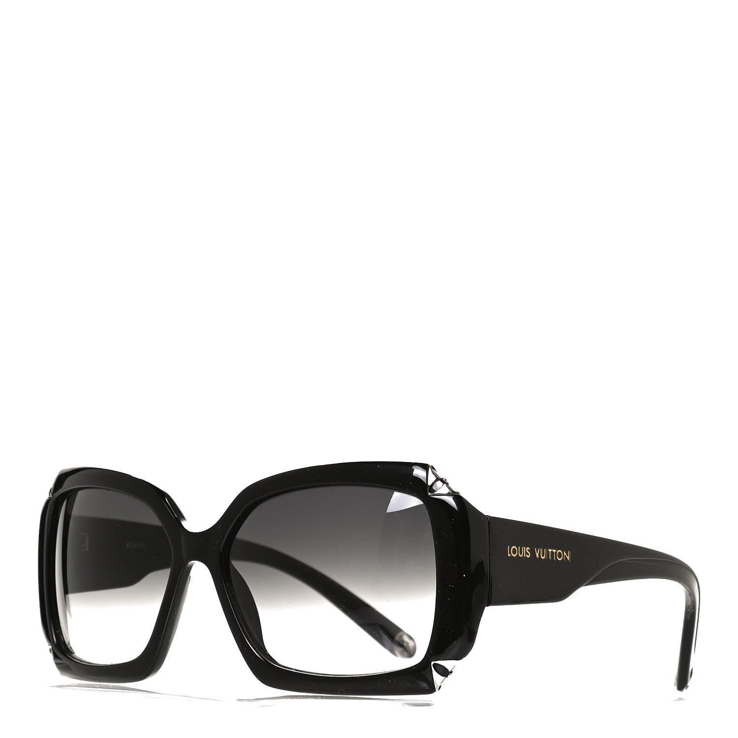Louis Vuitton Acetate Hortensia Sunglasses Z0365W Black Glitter 1 of 8