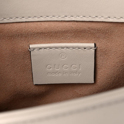 Gucci Calfskin Matelasse Mini GG Marmont Top Handle Shoulder Bag White 6 of 11
