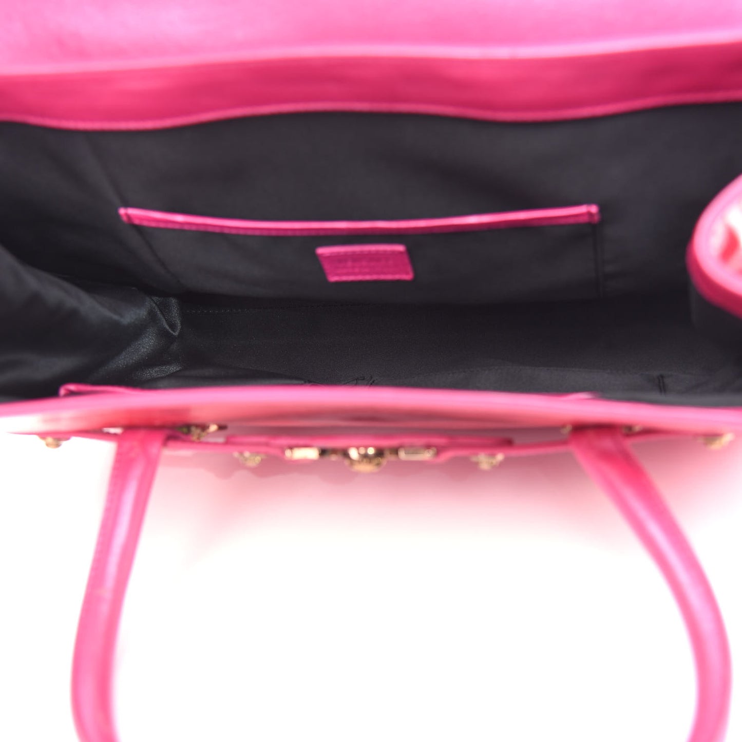 Patent Calfskin Large Signature Tote Pink