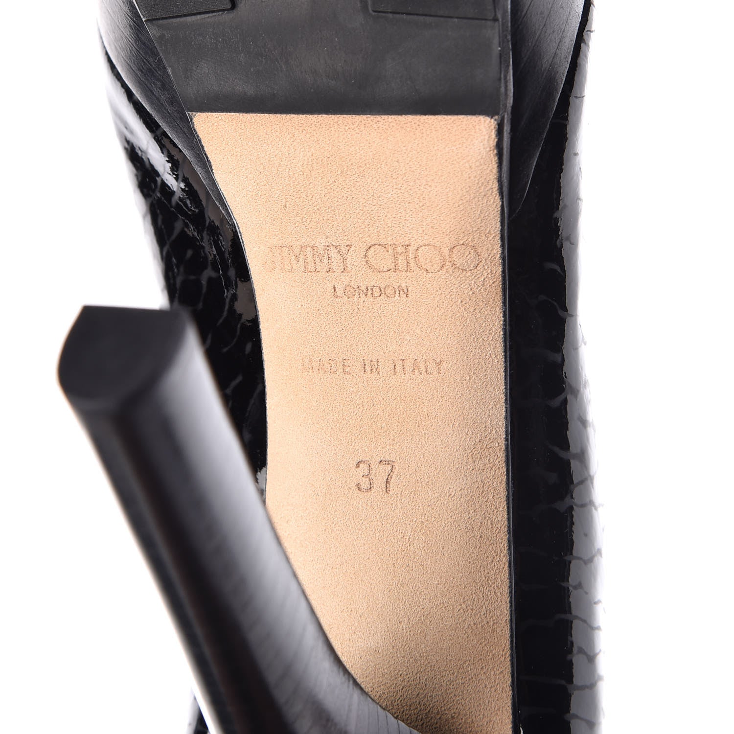 Jimmy Choo Patent Shearling Trixie Ankle Boots 37 Black 9 of 10