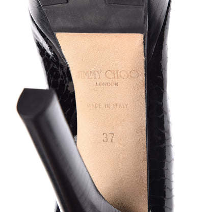 Jimmy Choo Patent Shearling Trixie Ankle Boots 37 Black 9 of 10