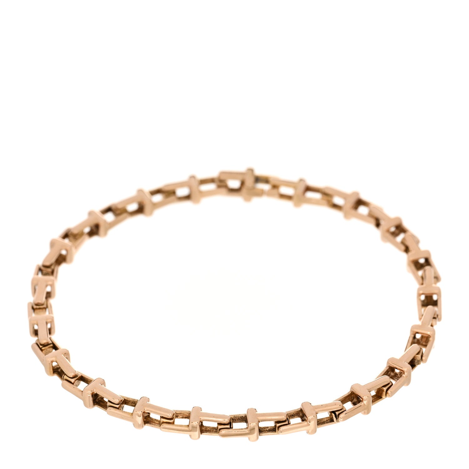 Tiffany 18K Rose Gold Narrow T Chain Bracelet 1 of 3