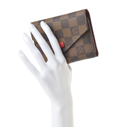 Louis Vuitton Damier Ebene Victorine Wallet Red 2 of 8