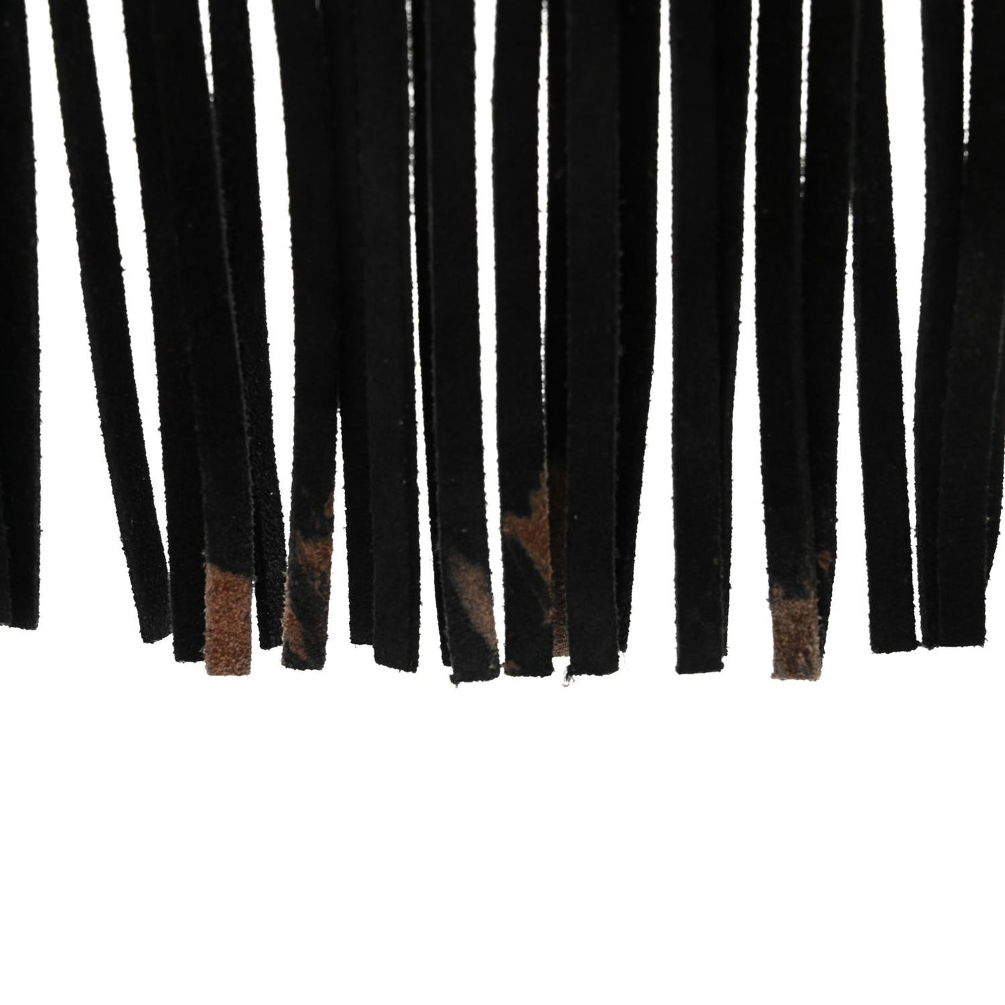 SAINT LAURENT Suede Calfskin Small Fringe Crossbody Bag Black