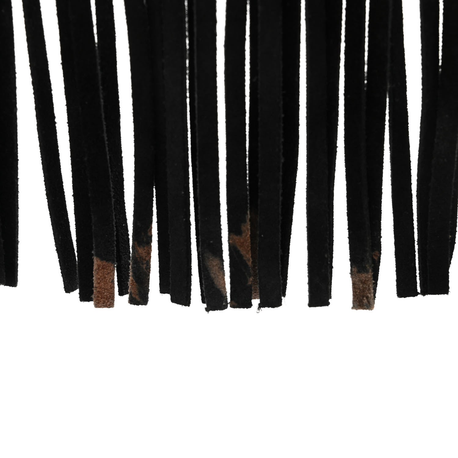 Saint Laurent SAINT LAURENT Suede Calfskin Small Fringe Crossbody Bag Black 13 of 15