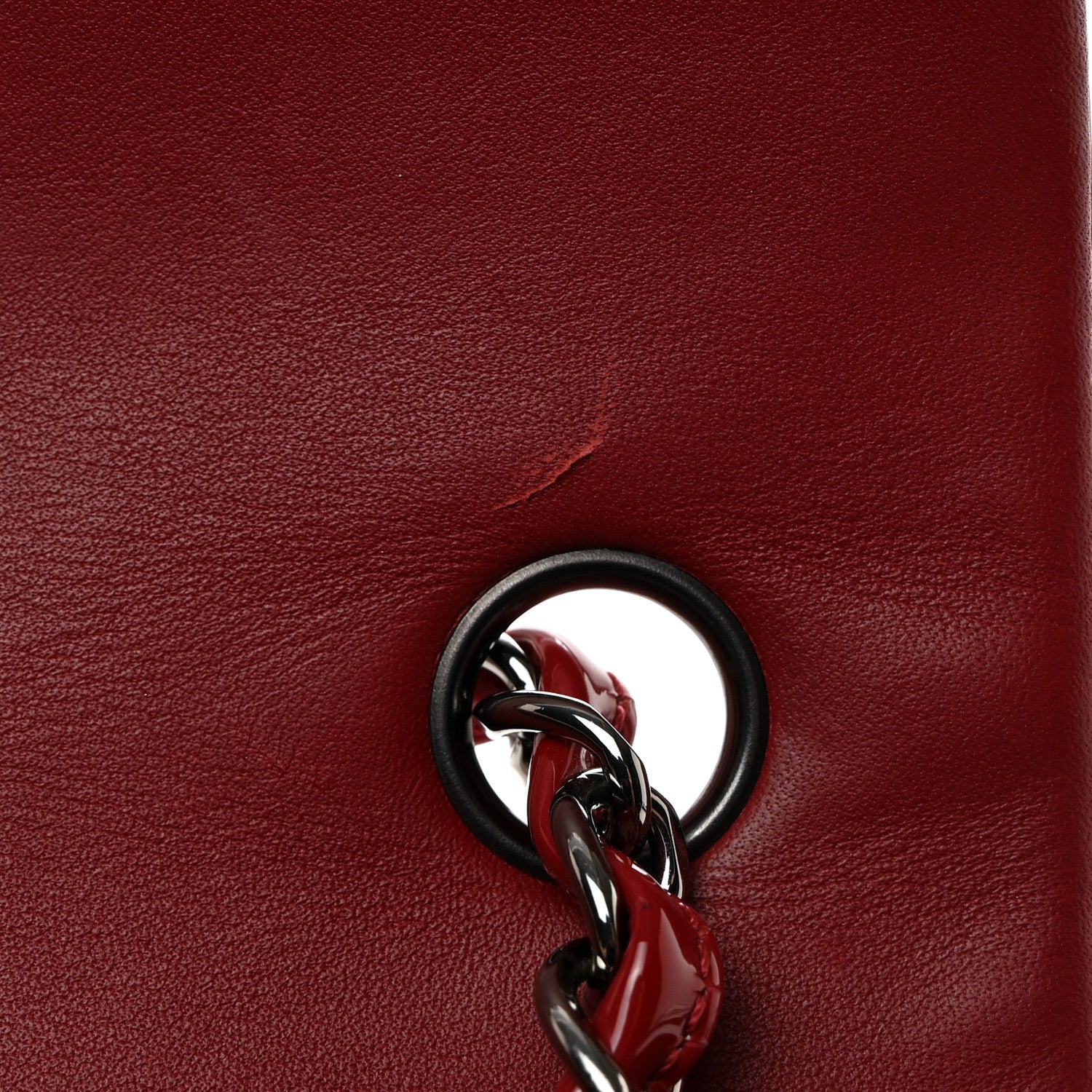 Chanel Patent Calfskin Quilted Mini Rectangular Flap Dark Red 11 of 11