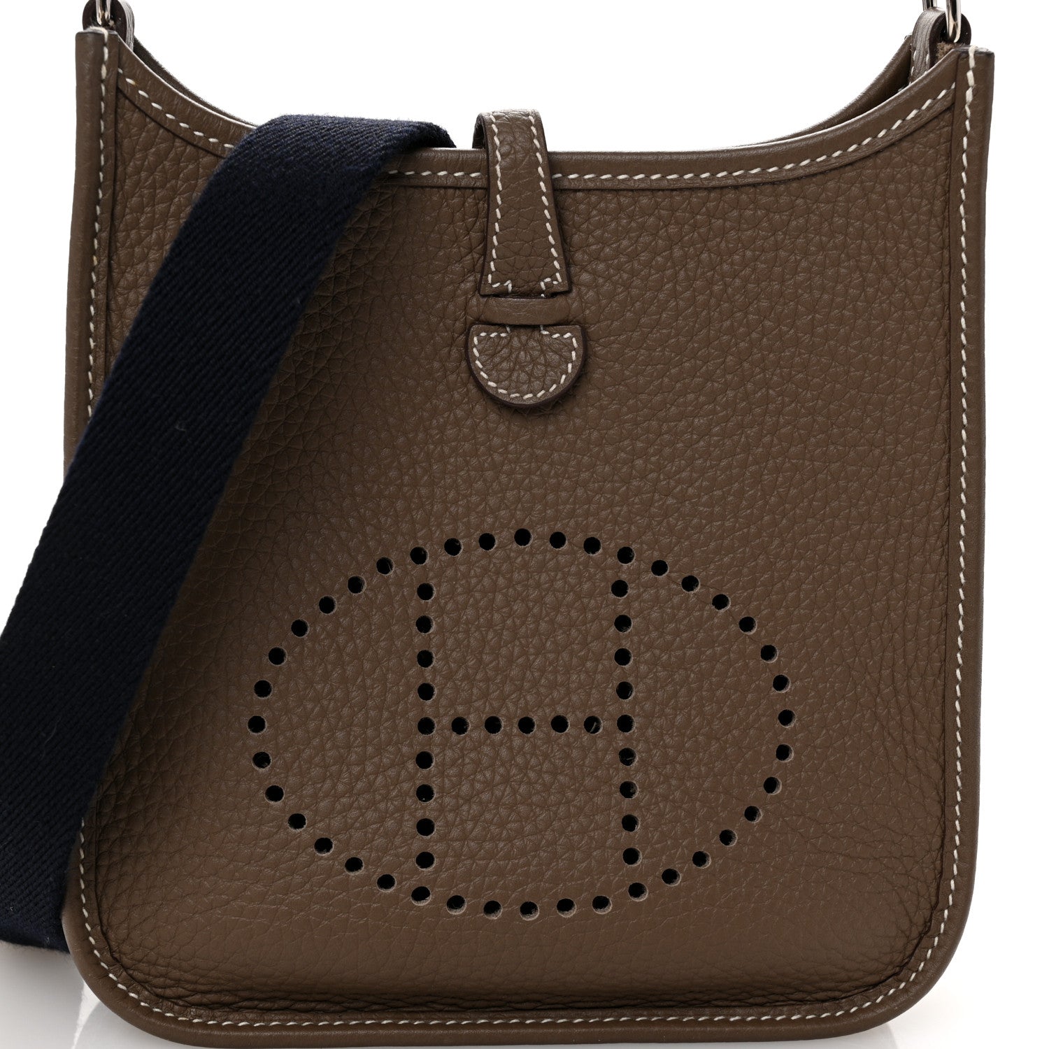 Hermes Taurillon Clemence Amazone Evelyne TPM Etoupe Bleu Indigo 8 of 10