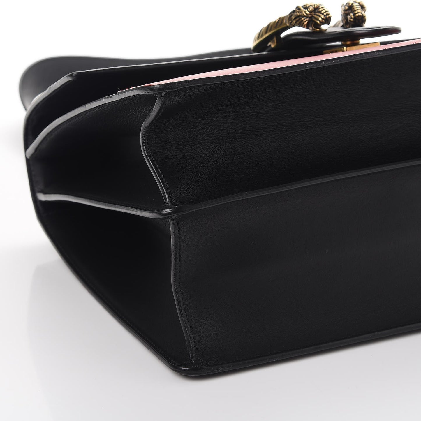 Calfskin Bamboo Web Large Dionysus Top Handle Bag Black Bright Evergreen Hibiscus Red