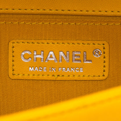 Chanel Lambskin Quilted Medium Boy Flap Yellow 8 of 9