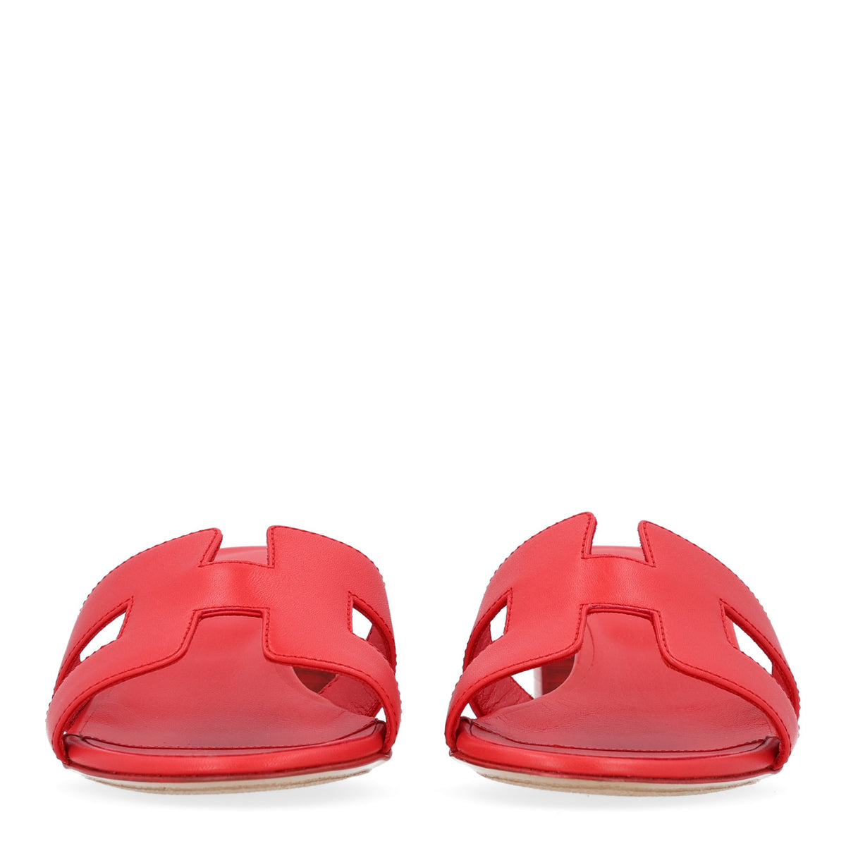 Hermes Calfskin Oasis Sandals 35.5 Rouge Bali 3 of 10