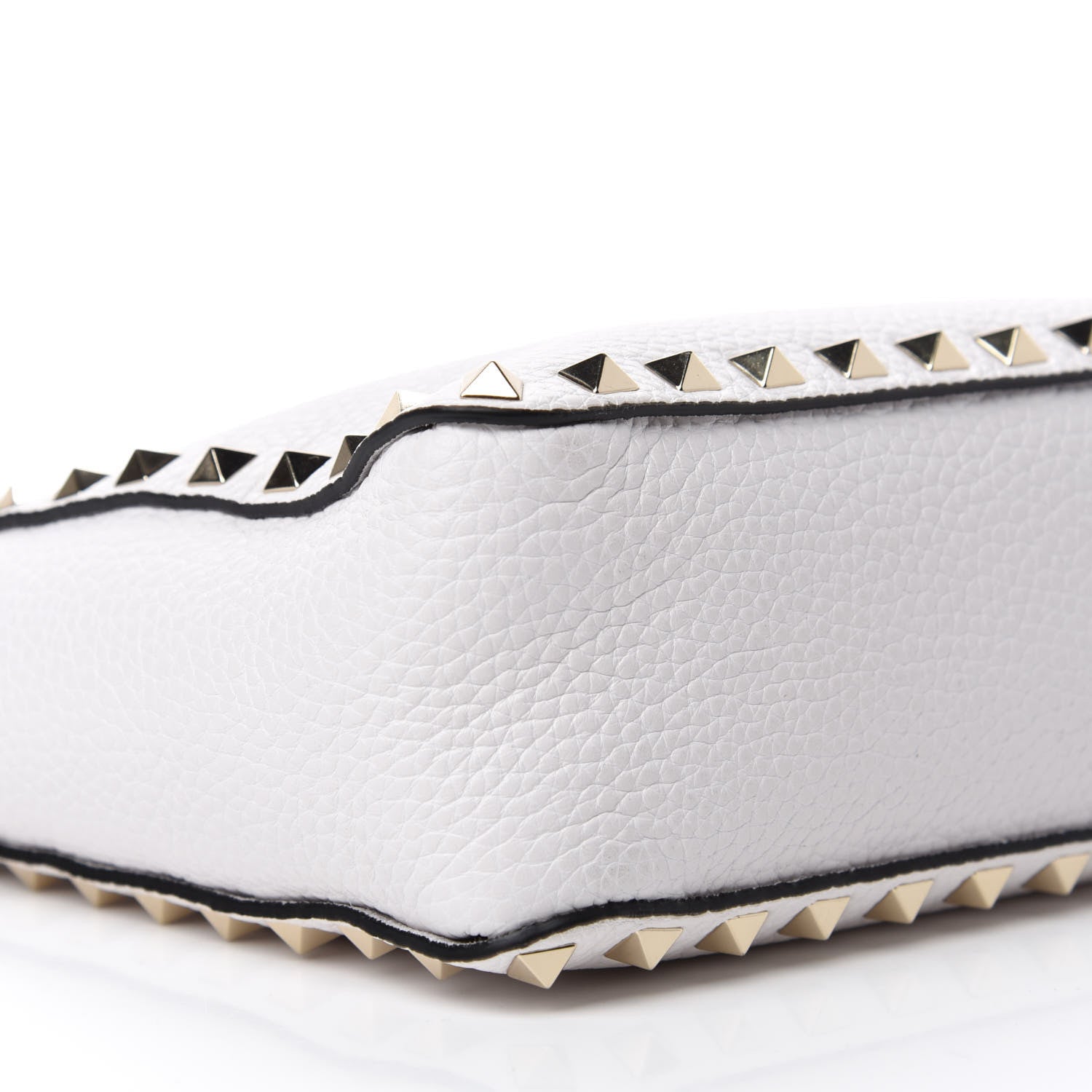 Valentino Garavani Pebbled Calfskin Mini Rockstud Flip-Lock Messenger Bag Optic White 6 of 9