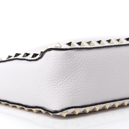 Valentino Garavani Pebbled Calfskin Mini Rockstud Flip-Lock Messenger Bag Optic White 6 of 9