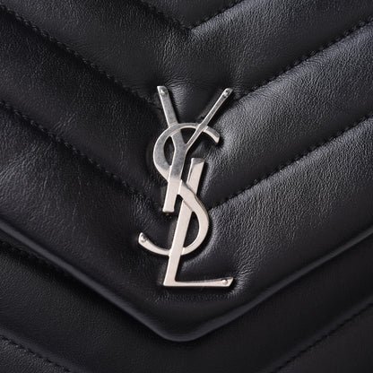 Saint Laurent Calfskin Y Quilted Monogram Medium Loulou Satchel Black 8 of 10