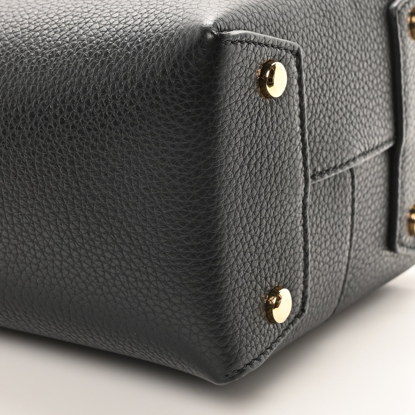 Grained Calfskin Mini Gancino Bucket Bag Black